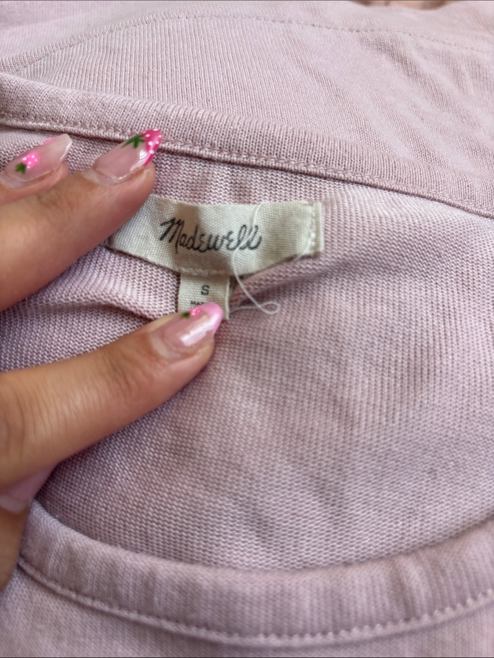 Madewell Dolman-Sleeve Pocket Tee in Pink Wisteria Dove - Picture 4 of 4